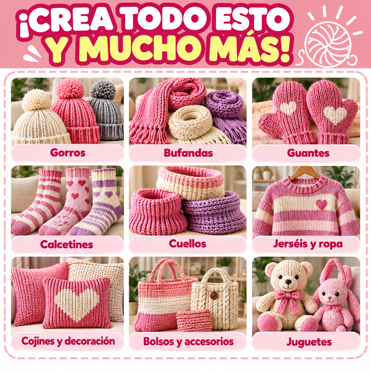 Máquina de Tejer Circular 48 Agujas + Kit Completo