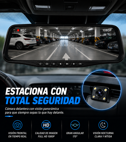 Cámara Retrovisor Full HD 1080p + Mini Rastreador GPS para Coche